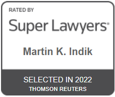 " Rated By Super Lawyers | Martin K. Indik | Selected in 2022 | Thomson Reuters"